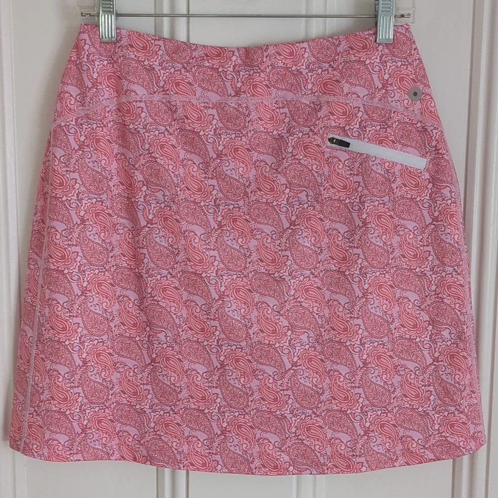 Medium Pink and Purple Paisley Activewear Skort Golf Slimour Sears